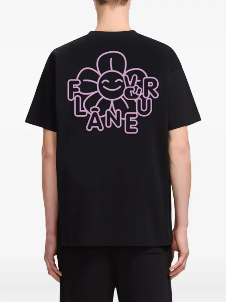 Tricou Flâneur cu model floral negru