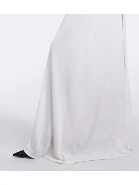 Rochie Fendi de mătase drapată alb