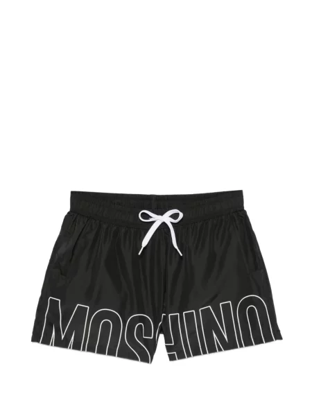 Kupaće gaće Moschino s printom s vezicama crna
