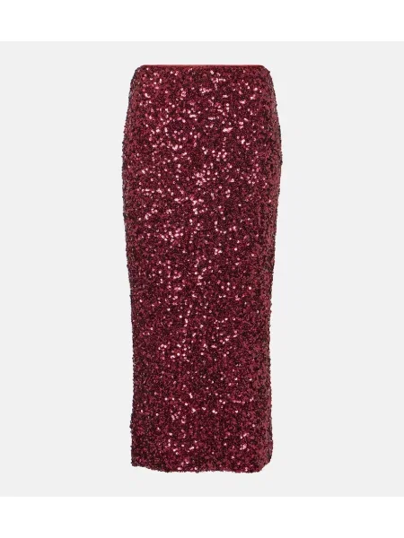 Fustă midi Rotate Birger Christensen până la genunchi roșu