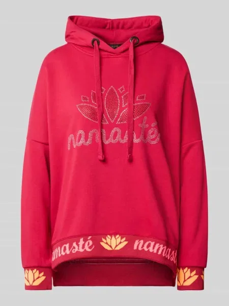 Bluza z kapturem o kroju oversized z czystej bawełny model Namasté' Miss Goodlife