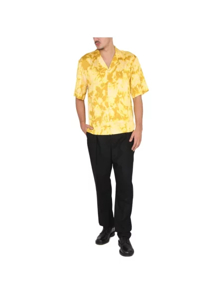 Koszula Dries Van Noten z kołnierzem żółta
