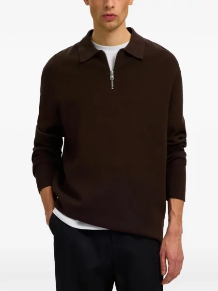 Tricou polo Selected maro