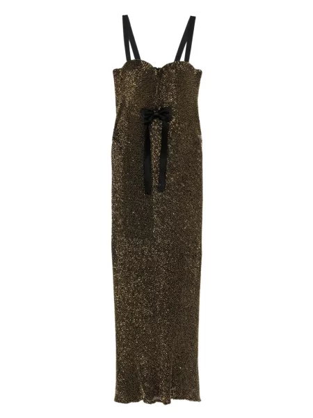 Rochie maxi Silk Love & Lace cu paiete de mătase de costum negru