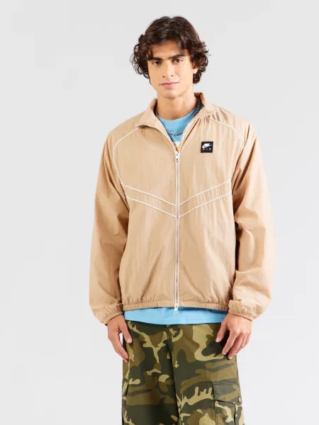 Nike Sportswear Prechodná bunda Air béžová / čierna biela