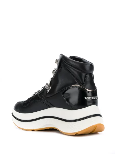 Sneakersy Tory Burch sznurowane koronkowe czarne