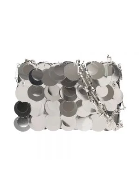 Mała mały torebka Paco Rabanne płócienna szara