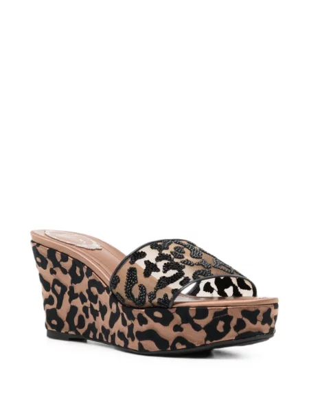 Sandale Rene Caovilla cu pană cu imagine cu model leopard