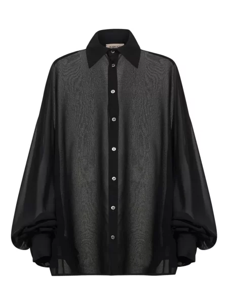 Satynowa koszula Blanca Vita czarna