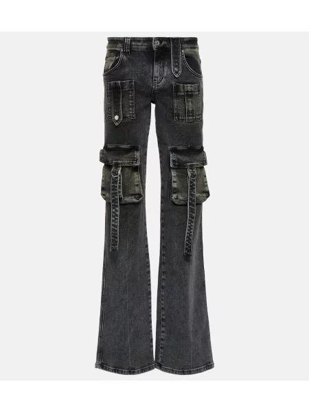 Pantaloni cargo Blumarine cu talie joasă negru