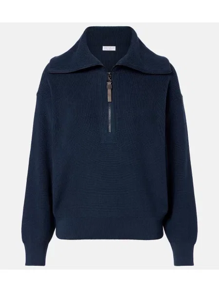 Pulover Brunello Cucinelli albastru