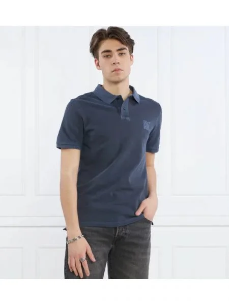 GUESS Tenisz póló ES WASHED kék