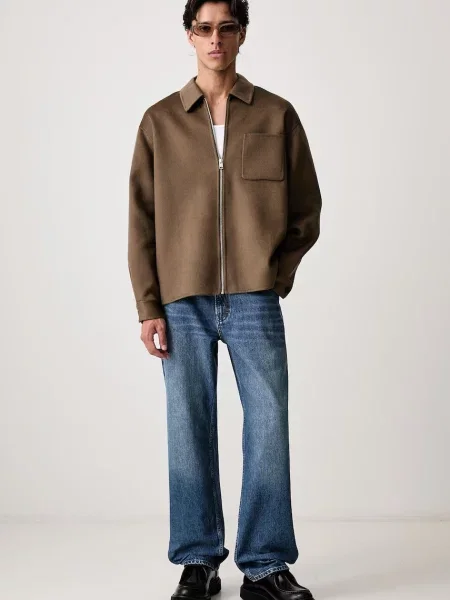 Frame DOUBLE FACE ZIP SHIRT JACKET jachetă din lână pentru bărbați
