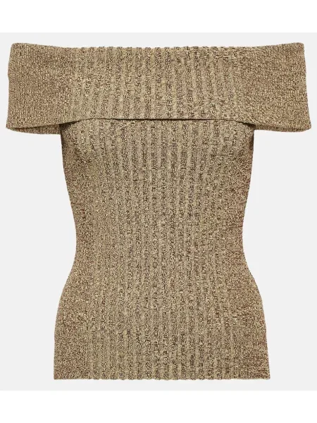 Top Ganni tricotate maro