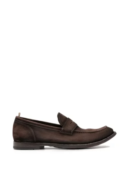 Pantofi loafer Officine Creative din piele de căprioară maro