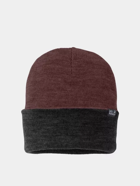 Шапка Jack Wolfskin без косточек бордовая
