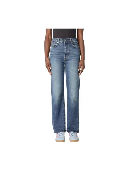 Kostka szerokie proste jeansy Levi's niebieskie