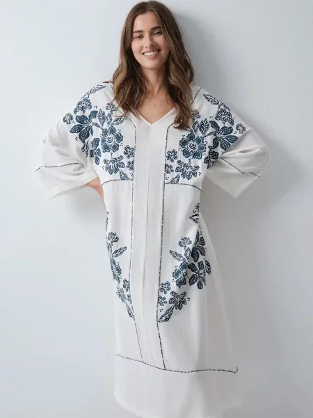 Women'secret rochie cu vâscoză bej
