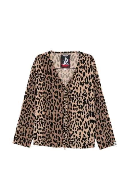 Geacă A Bathing Ape® cu model leopard cu decolteu în V maro