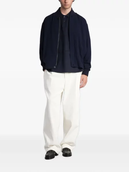 Pantaloni Darkpark de catifea cord alb