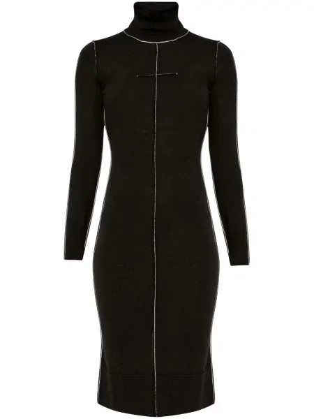 Rochie maxi Mm6 Maison Margiela lungă de costum negru