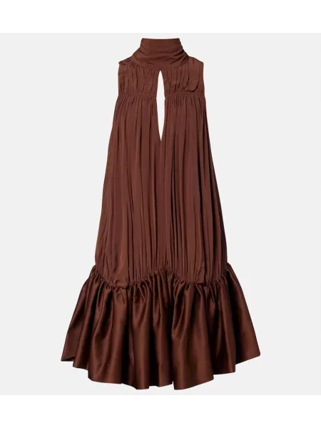 Rochie Rotate drapată cu legături maro