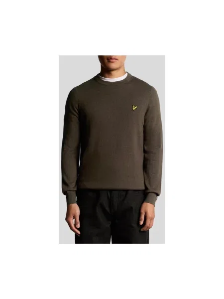 Bluza nierozpinana Lyle & Scott z wełny merino z okrągłym dekoltem brązowa