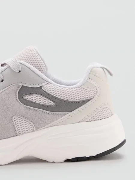 Sznurowane buty sportowe z łączonych materiałów Dzieci 33 MANGO KIDS szary