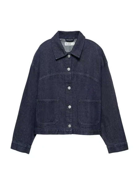 Pull&Bear Geacă de primăvară-toamnă închis albastru