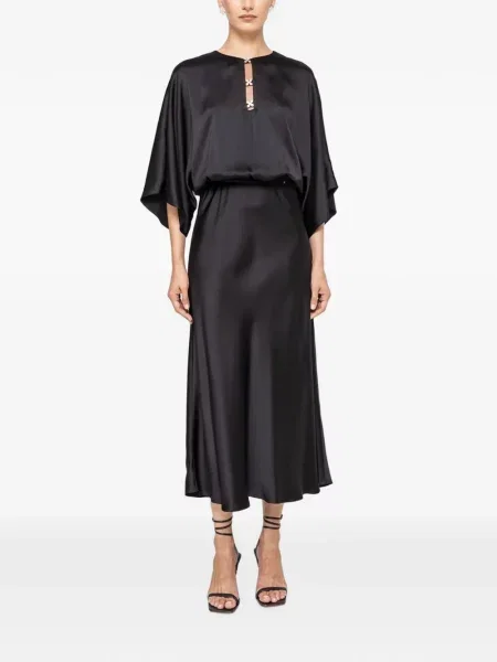Rochie midi Nissa din satin negru