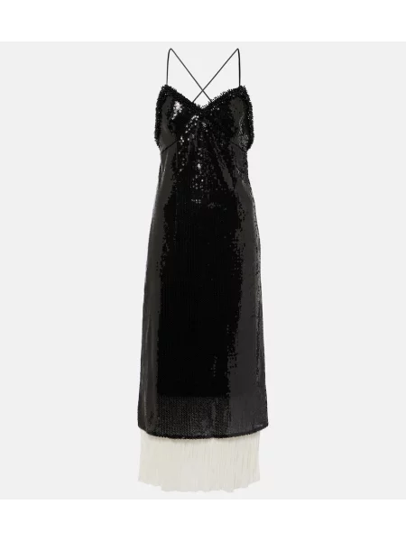 Rochie midi Xu Zhi până la genunchi din organza de costum negru