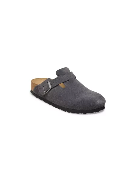 Klapki Birkenstock skórzane szare