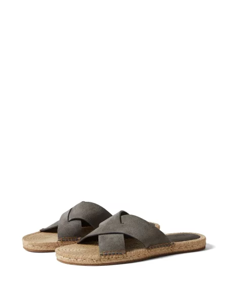 Sandale Zegna din piele de căprioară gri