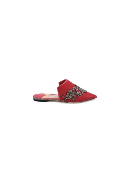 Klapki mules Jimmy Choo skórzane różowe