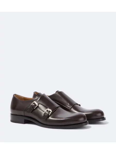 Pantofi monk Christian Louboutin din piele cu bretele negru