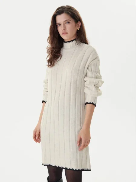 ONLY Kötött ruha Chick Stitch bézs