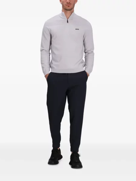 Pantaloni Boss cu broderie albastru