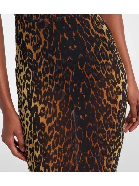Rochie Alex Perry cu imagine cu model leopard plasă maro