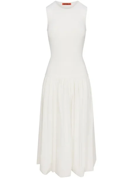 Rochie midi Simon Miller până la genunchi din poplin de costum alb