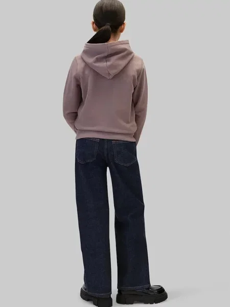 Суичър с качулка Calvin Klein Jeans кафяво