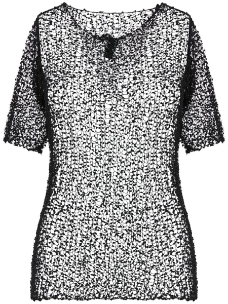 Прозрачен топ Maison Margiela на точки черно