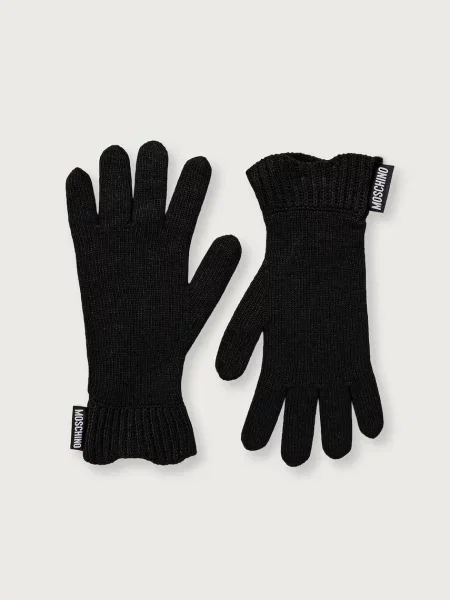 Moschino mănuși pentru femei cu amestec de lână negru