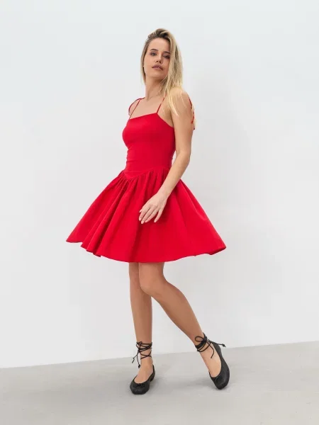 Romashka Біссен Сукня міні Віскоза/поліестер червоний