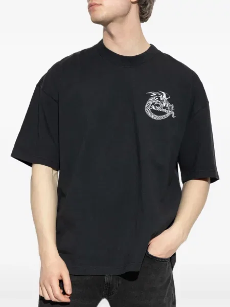 Grafic tricou Allsaints cu imagine negru