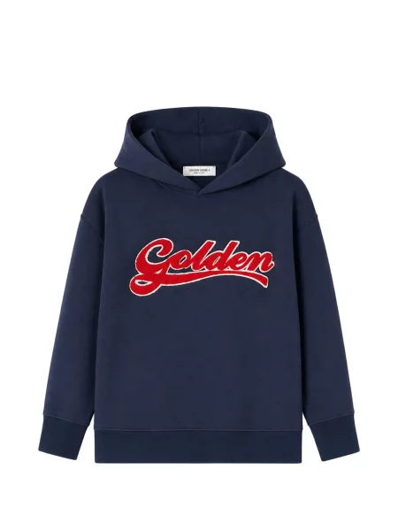Bluza z kapturem dziecięca Golden Goose niebieska