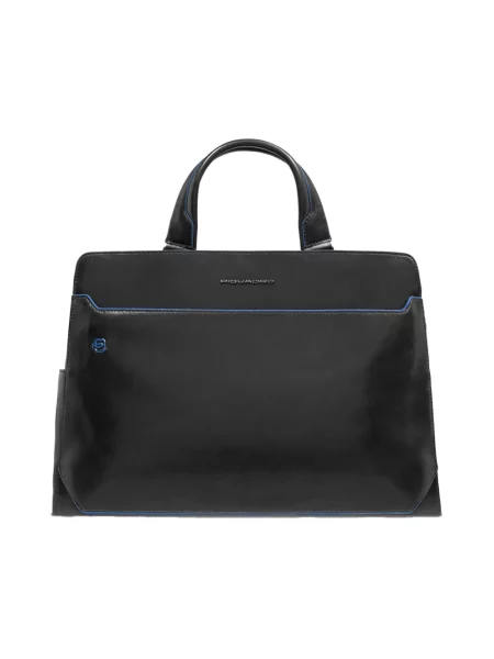 Torba na laptopa Piquadro skórzana czarna
