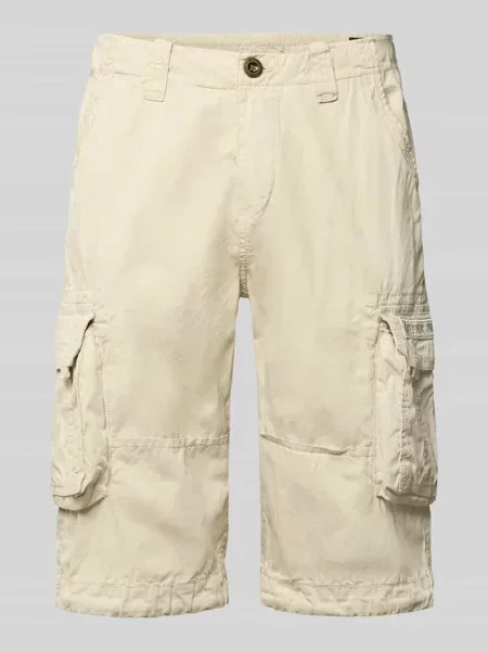 Bermudy z z patką i wyhaftowanym logo Alpha Industries białe