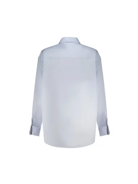 Koszula oversize Guess Jeans z długim rękawem niebieska