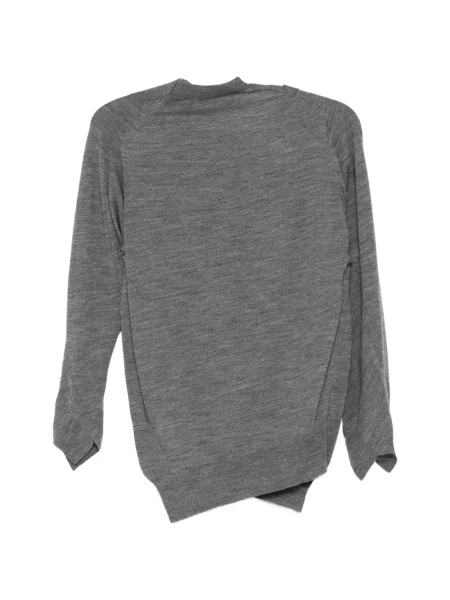 Cardigan Junya Watanabe cu decolteu rotund asimetric gri