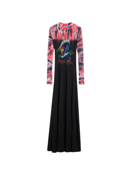 Rochie maxi Balenciaga cu imagine cu legături negru